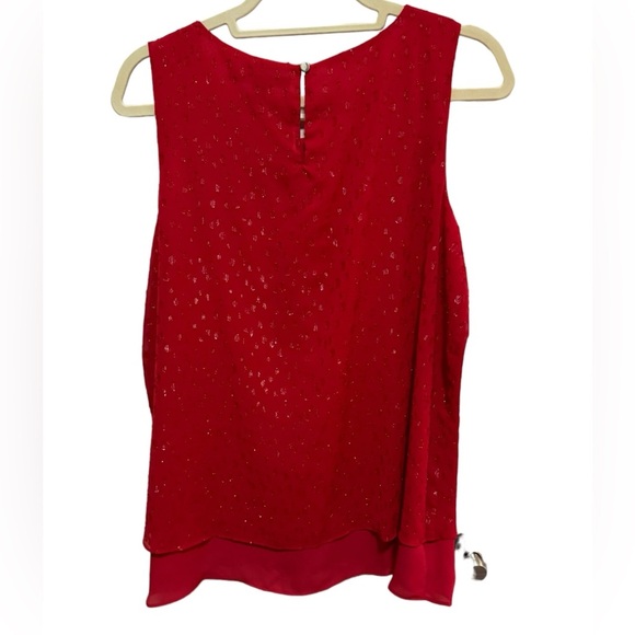 Apt 9 - dressy Sparkly tank, layered hem - Red- size L - Picture 2 of 4